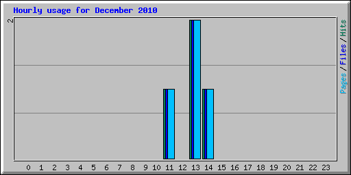 Hourly usage for December 2010