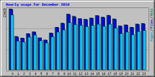 Hourly usage for December 2010